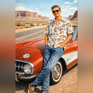 ROUTE 66 Graphic Retro Shirt Vintage Road Trip Print 100th Anniversary 1926-2026